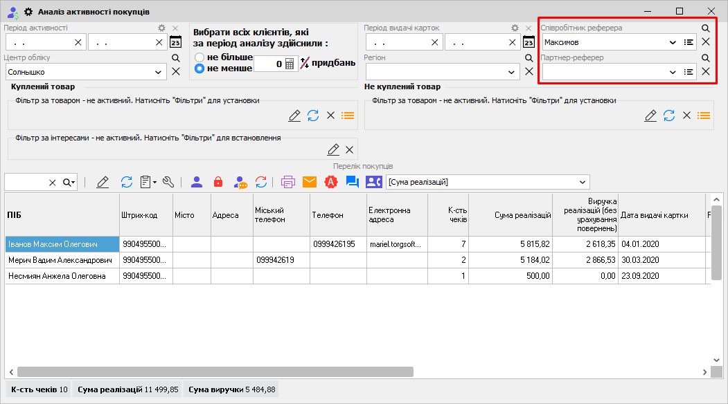 Аналіз активності покупців - Партнер-реферер