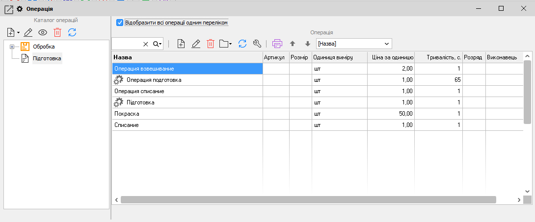 Операція - головна