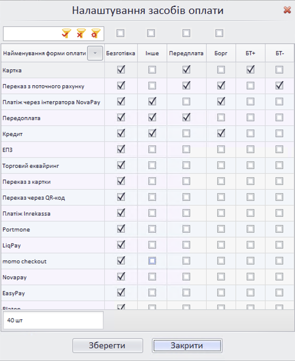 Налаштування засобу оплати гібрид