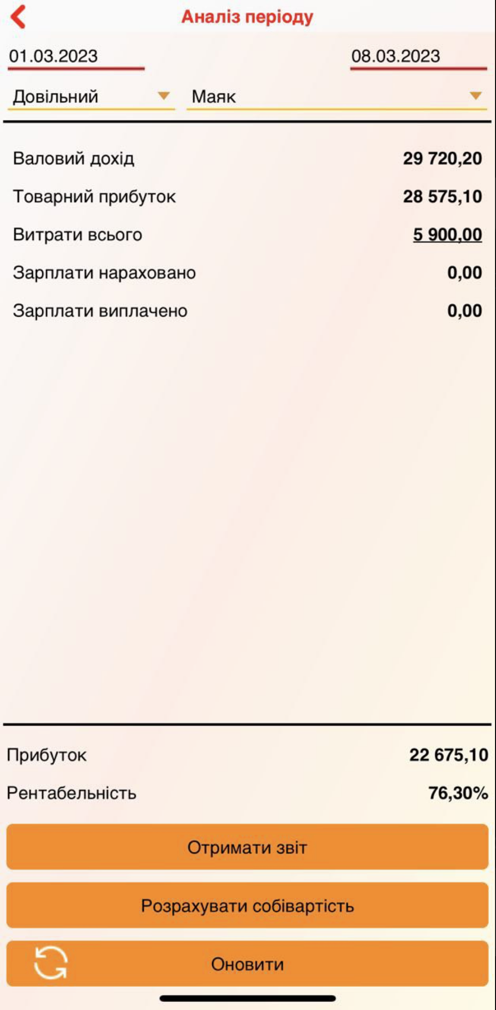 Аналіз періоду - мобільний додаток