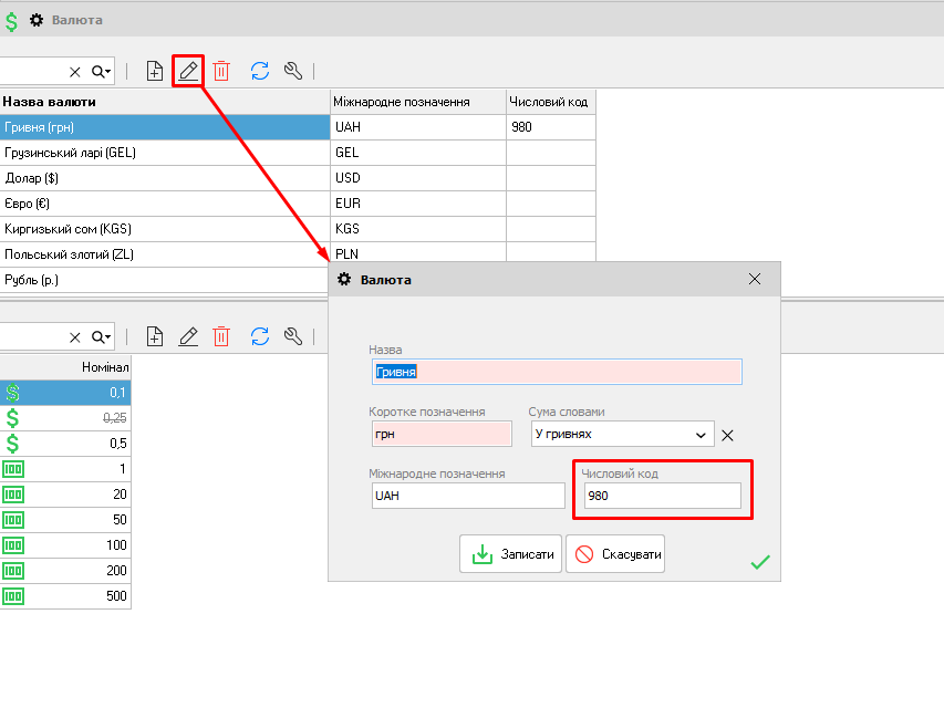 Валюта - Цифровий код