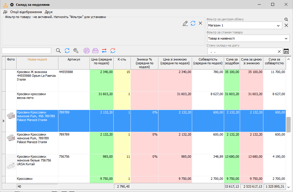 Склад за моделями - головна